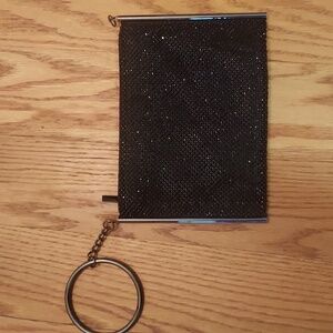 Black sparkly clutch purse wristlet